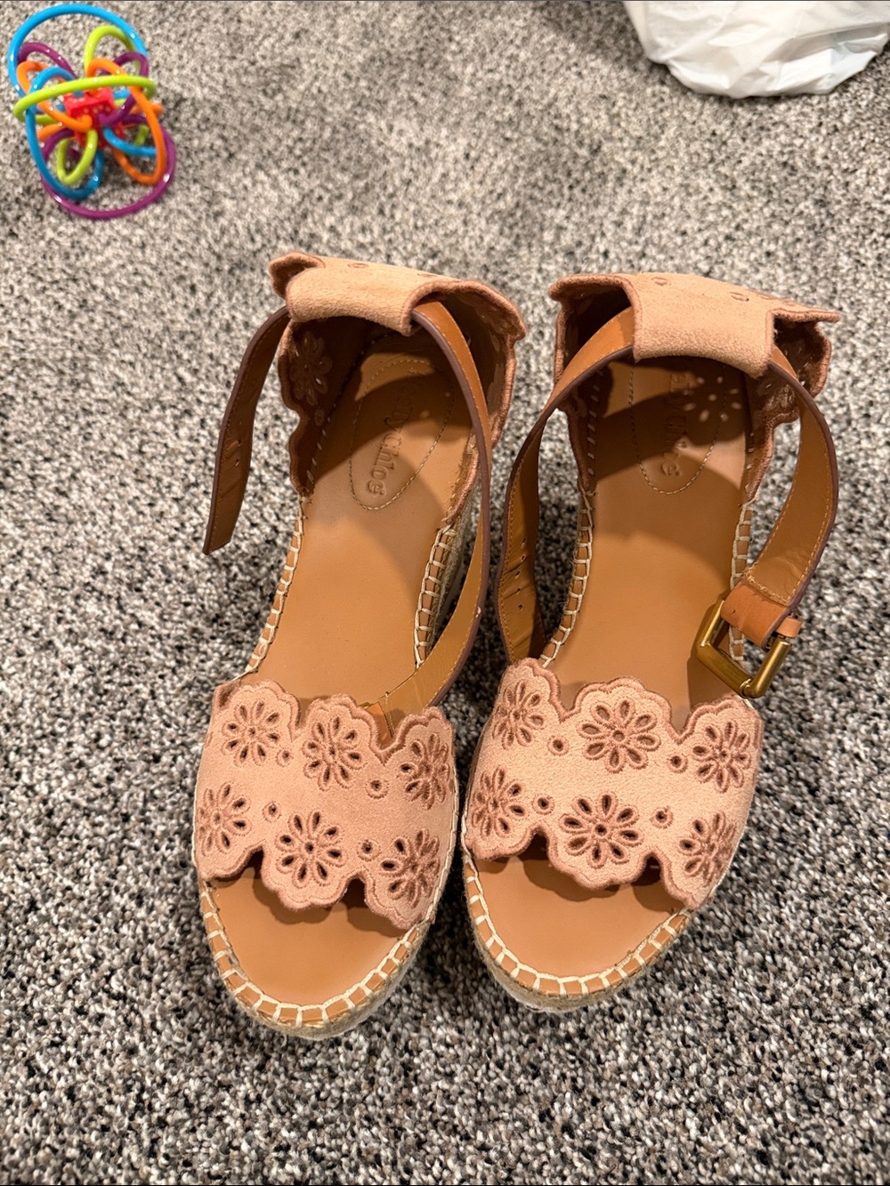 See by Chloe Glyn Wedge Espadrilles Size 8